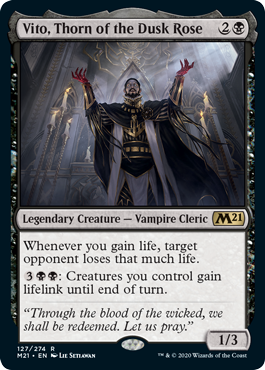 Vito, Thorn of the Dusk Rose (Magic 2021 Core Set) Light Play