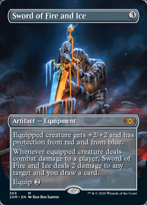 Sword of Fire and Ice (Borderless) (Double Masters) Light Play Foil