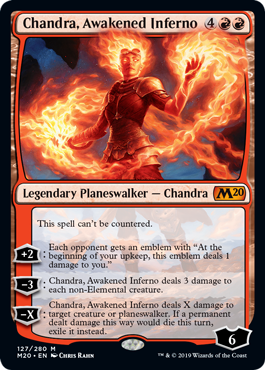 Chandra, Awakened Inferno (Magic 2020 Core Set) Light Play