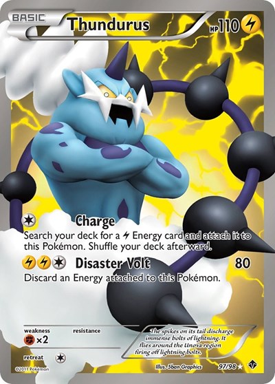 Thundurus (97 Full Art) (Emerging Powers) Light Play Holofoil