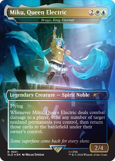 Miku, Queen Electric - Brago, King Eternal (Rainbow Foil) (Secret Lair) Light Play Foil