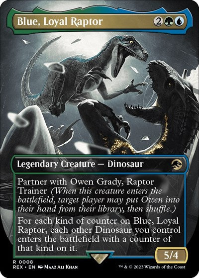 Blue, Loyal Raptor (Borderless) (Universes Beyond: Jurassic World Collection) Light Play