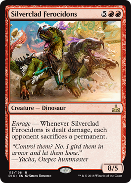 Silverclad Ferocidons (Rivals of Ixalan) Light Play