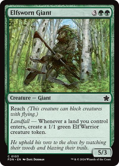 Elfsworn Giant (Foundations) Near Mint Foil