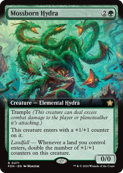 Mossborn Hydra (Extended Art) (Foundations) Light Play