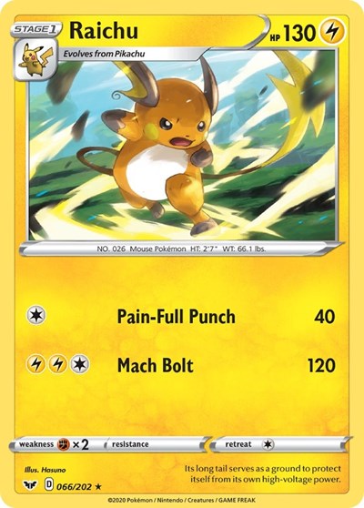 Raichu (SWSH01: Sword & Shield Base Set) Light Play