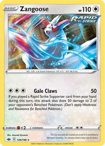 Zangoose (SWSH06: Chilling Reign) Medium Play Reverse Holofoil