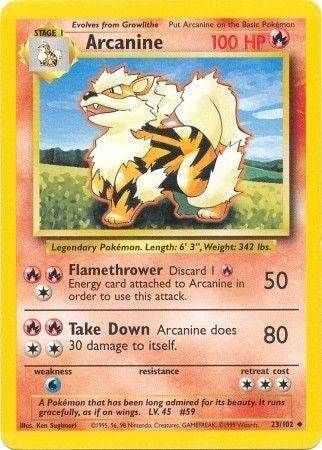 Arcanine (Base Set) Heavy Play