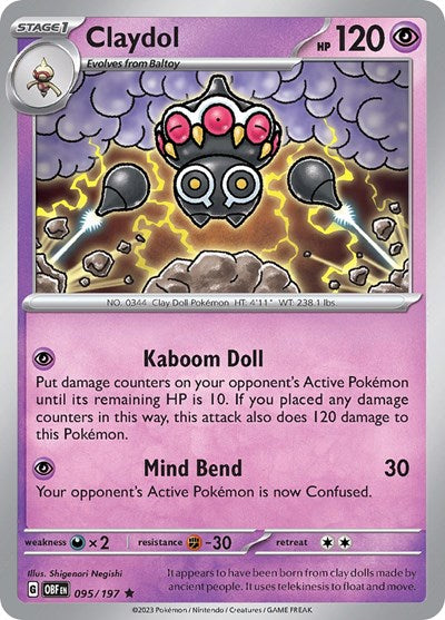 Claydol (Scarlet and  Violet: Obsidian Flames) Light Play Reverse Holofoil