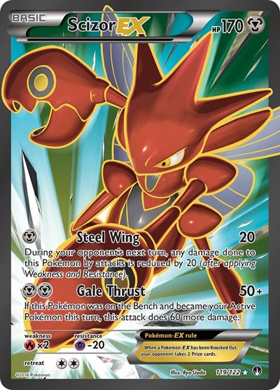 Scizor EX (Full Art) (XY - BREAKpoint) Light Play Holofoil