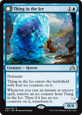 Thing in the Ice (Awoken Horror) (Shadows Over Innistrad) Light Play