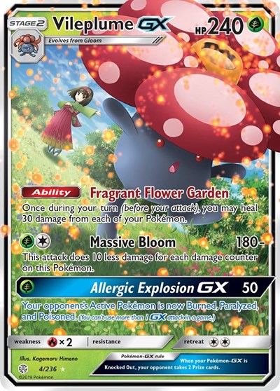 Vileplume GX (SM - Cosmic Eclipse) Light Play Holofoil