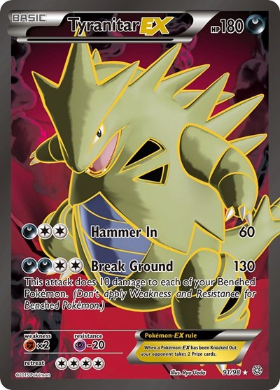 Tyranitar EX (91 Full Art) (XY - Ancient Origins) Light Play Holofoil