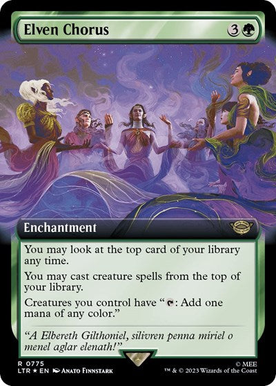 Elven Chorus (Extended Art) (Surge Foil) (Universes Beyond: The Lord of the Rings: Tales of Middle-earth) Light Play Foil