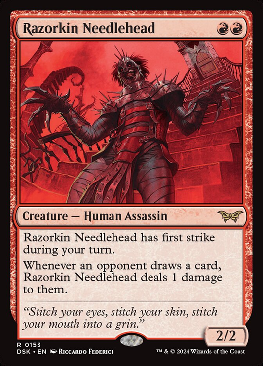 Razorkin Needlehead (Duskmourn: House of Horror) Light Play Foil