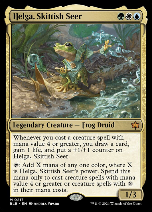 Helga, Skittish Seer (Bloomburrow) Light Play Foil