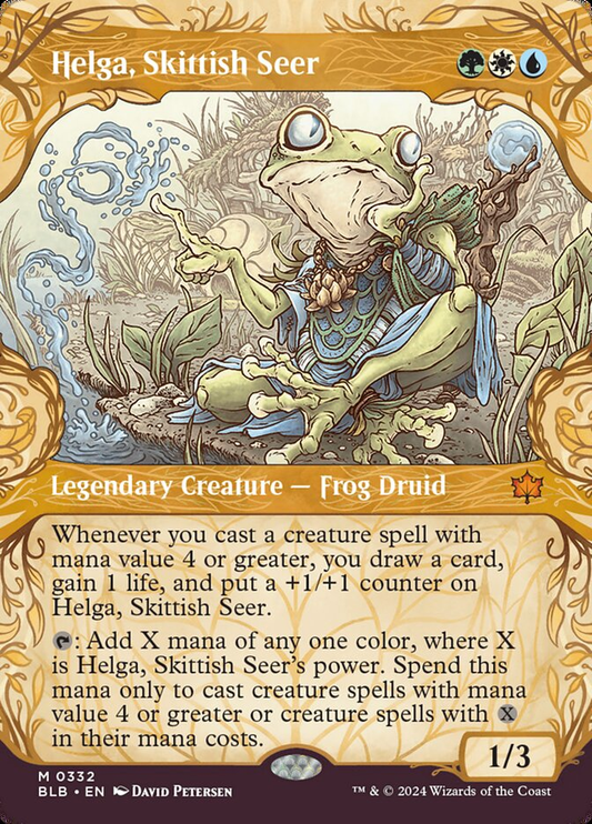 Helga, Skittish Seer (Showcase) (Bloomburrow) Light Play