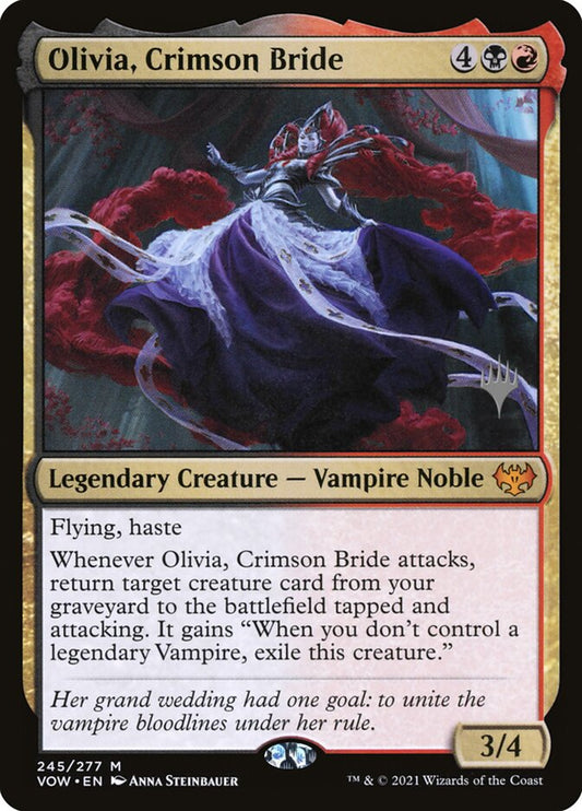 Olivia, Crimson Bride (Promo Pack: Kamigawa: Neon Dynasty) Light Play Foil